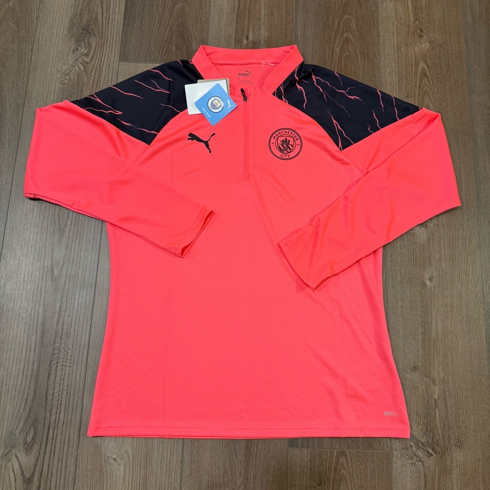 Men’s Size Large PUMA Manchester City 1/2 Zip Training Top Orange